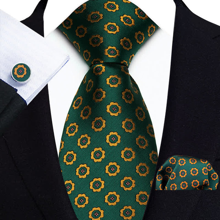 Conjunto de 3 corbatas de moda para hombre con diseño de flores pequeñas y lunares