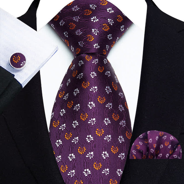 Conjunto de 3 corbatas para hombre con diseño abstracto de pequeños puntos florales