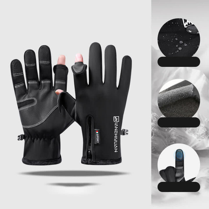Guantes de entrenamiento antideslizantes con cremallera y solapa para los dedos que se pueden abrir