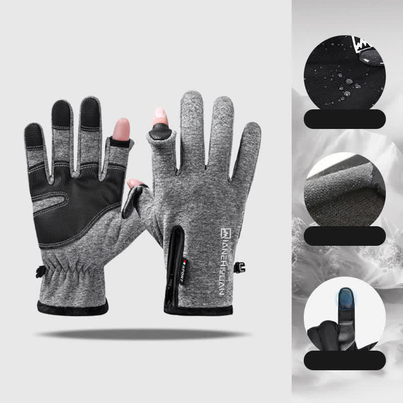 Guantes de entrenamiento antideslizantes con cremallera y solapa para los dedos que se pueden abrir