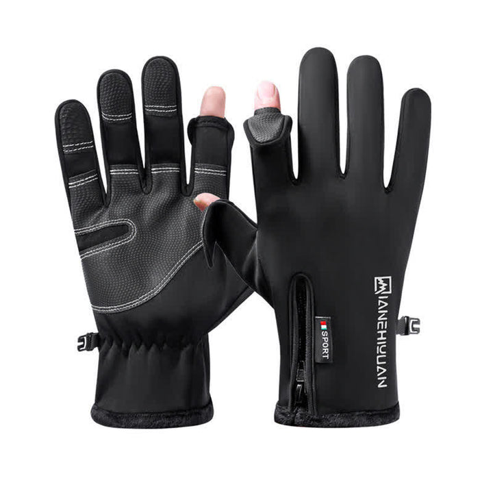 Guantes de entrenamiento antideslizantes con cremallera y solapa para los dedos que se pueden abrir