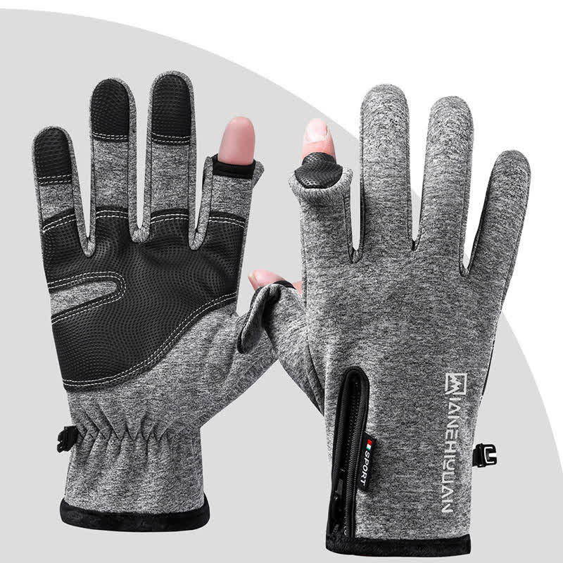 Guantes de entrenamiento antideslizantes con cremallera y solapa para los dedos que se pueden abrir