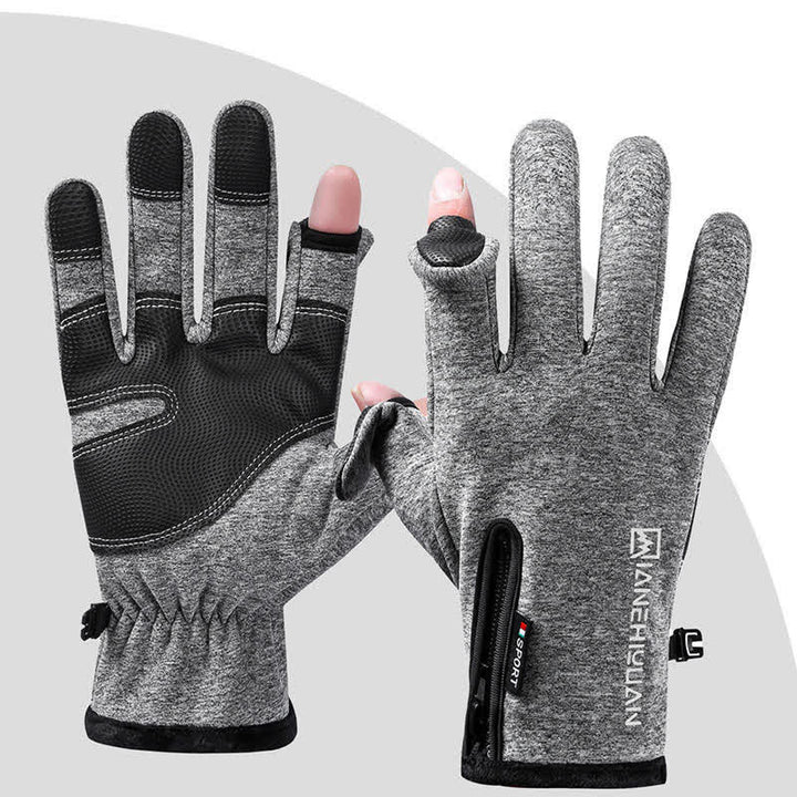 Guantes de entrenamiento antideslizantes con cremallera y solapa para los dedos que se pueden abrir