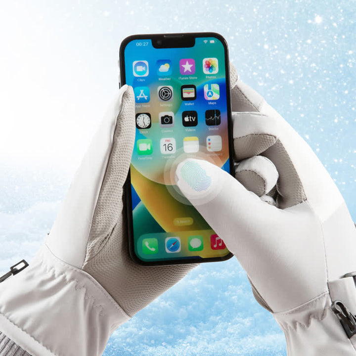 Guantes impermeables con forro polar para esquí al aire libre