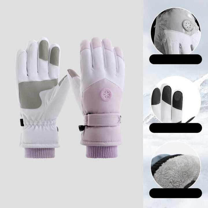 Guantes impermeables con forro polar para esquí al aire libre