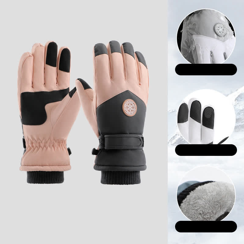 Guantes impermeables con forro polar para esquí al aire libre
