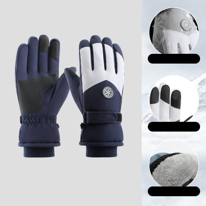 Guantes impermeables con forro polar para esquí al aire libre