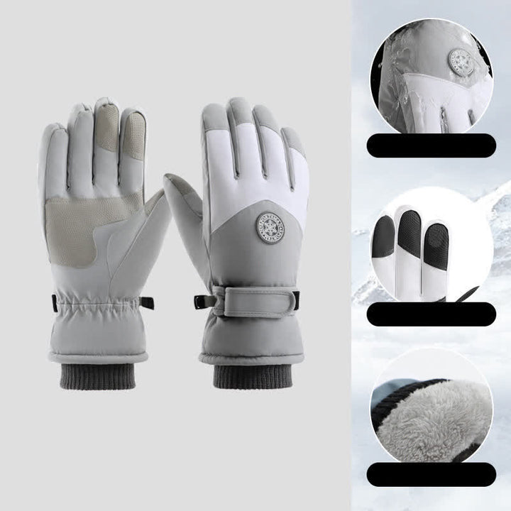 Guantes impermeables con forro polar para esquí al aire libre