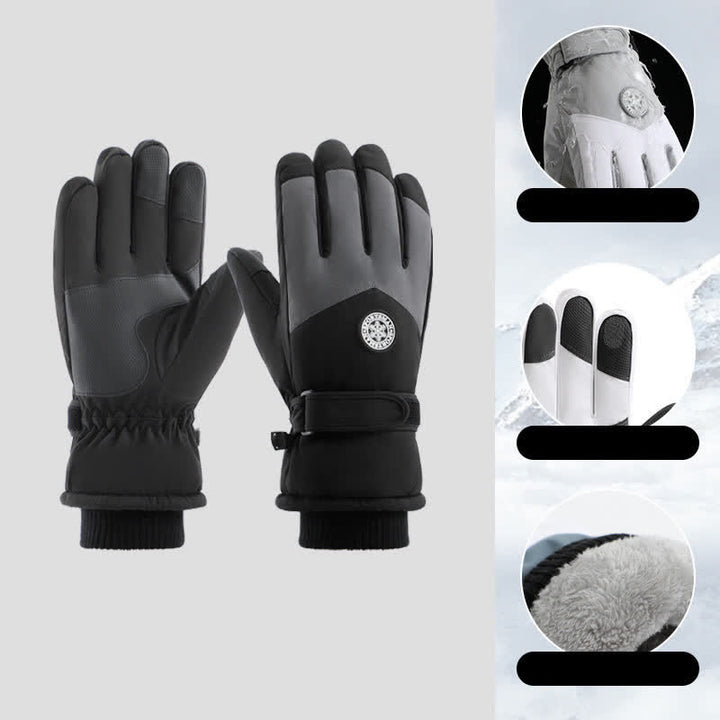 Guantes impermeables con forro polar para esquí al aire libre