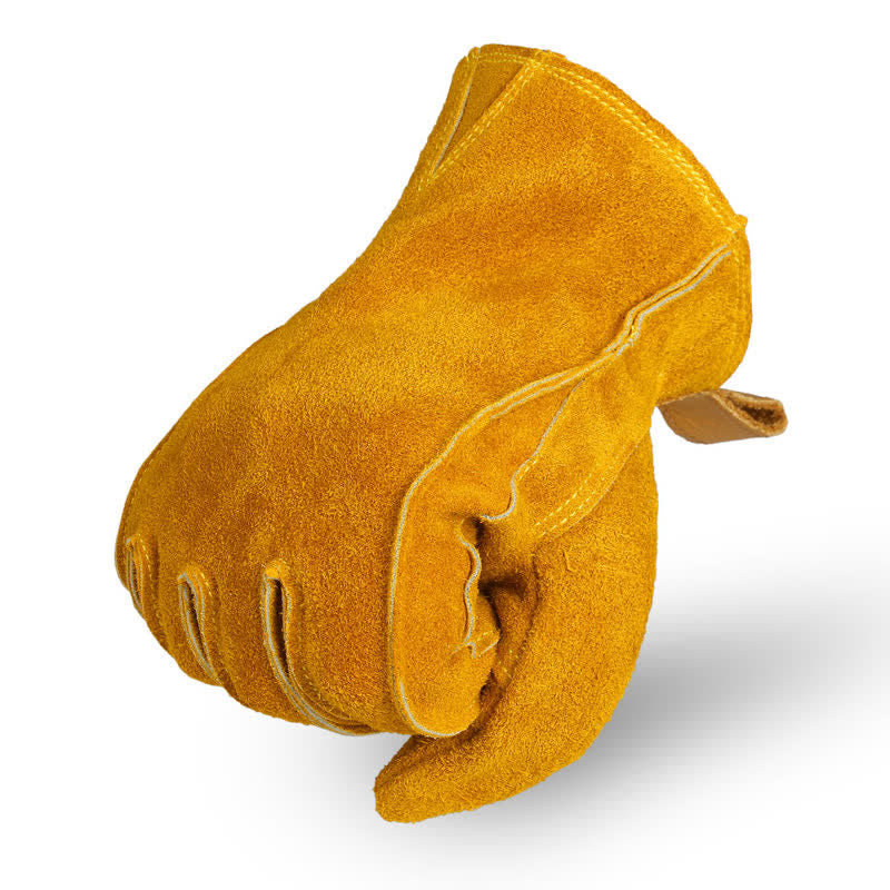 Guantes de trabajo con aislamiento para jardín de piel de vaca amarilla