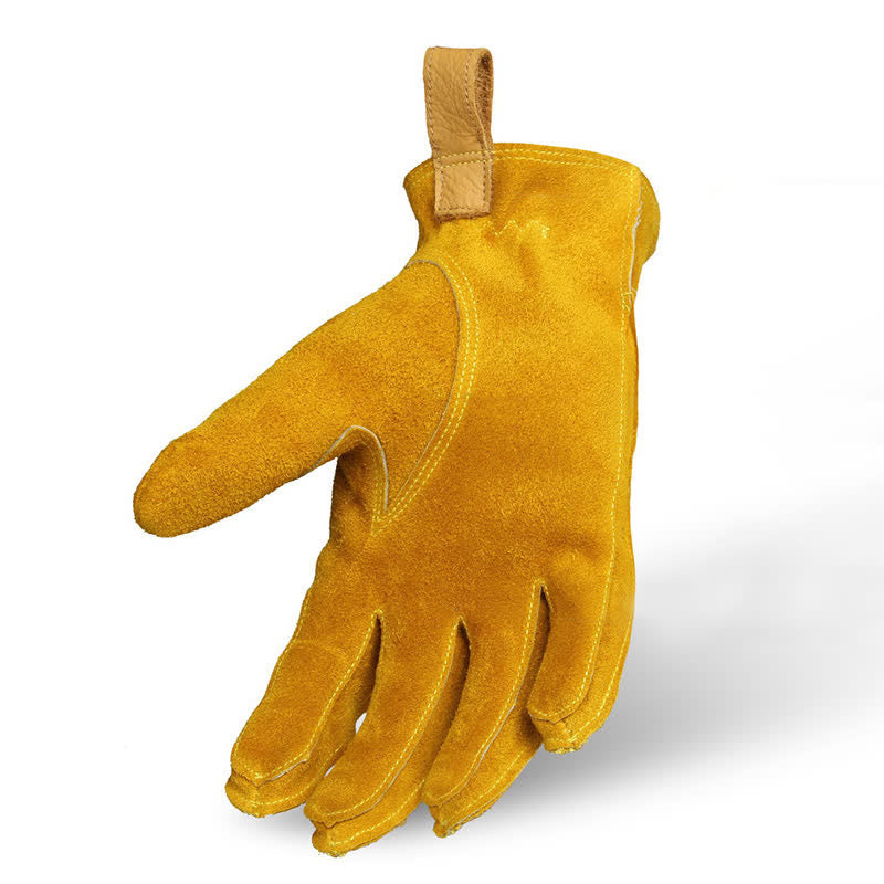 Guantes de trabajo con aislamiento para jardín de piel de vaca amarilla