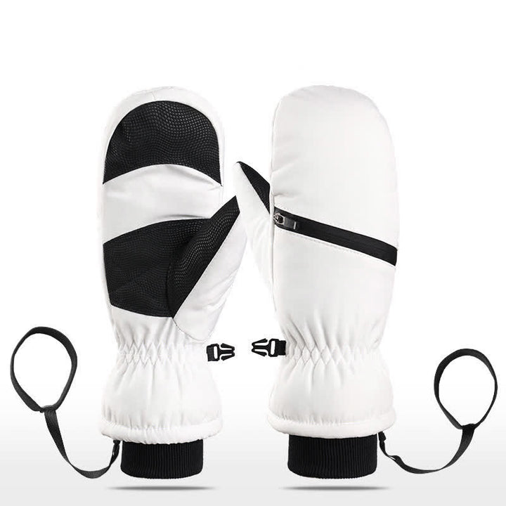 Guantes de esquí para deportes de invierno con bolsillo acolchado y cremallera.
