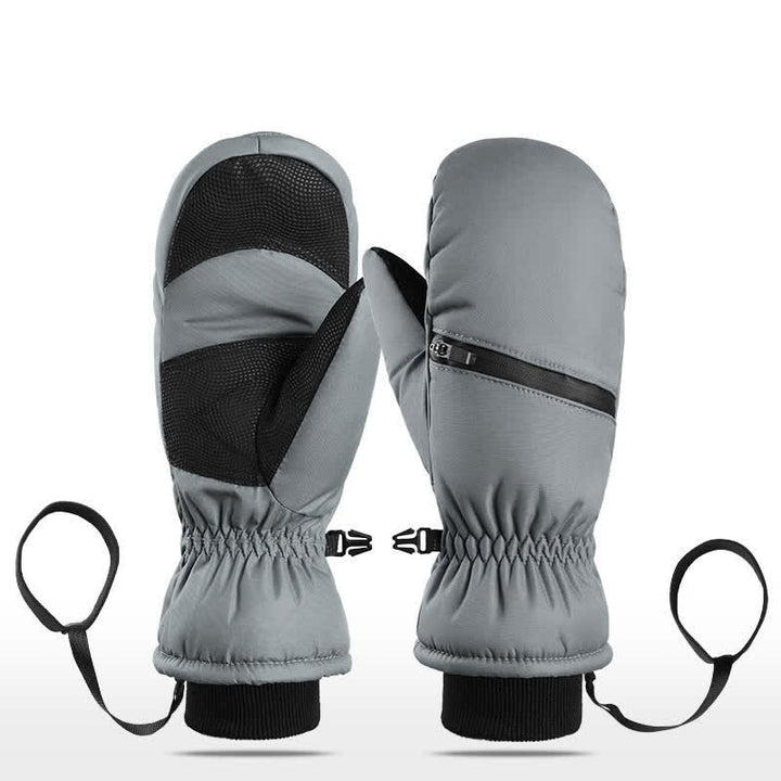 Guantes de esquí para deportes de invierno con bolsillo acolchado y cremallera.