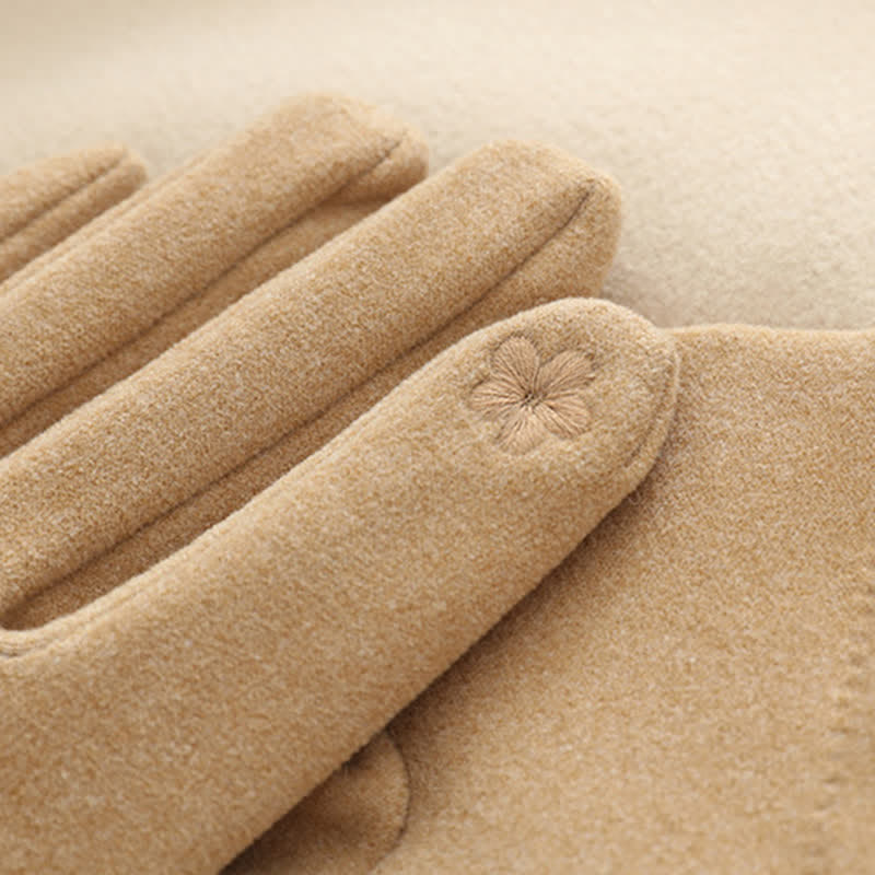 Guantes gruesos de terciopelo y felpa con cadena para mujer