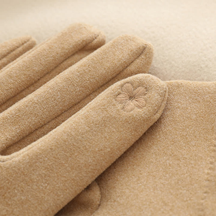Guantes gruesos de terciopelo y felpa con cadena para mujer