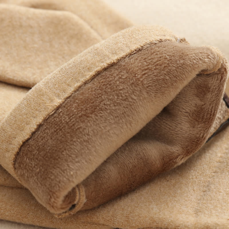 Guantes gruesos de terciopelo y felpa con cadena para mujer