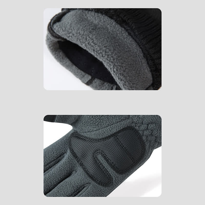 Guantes con puños elásticos afelpados y gruesos para clima frío