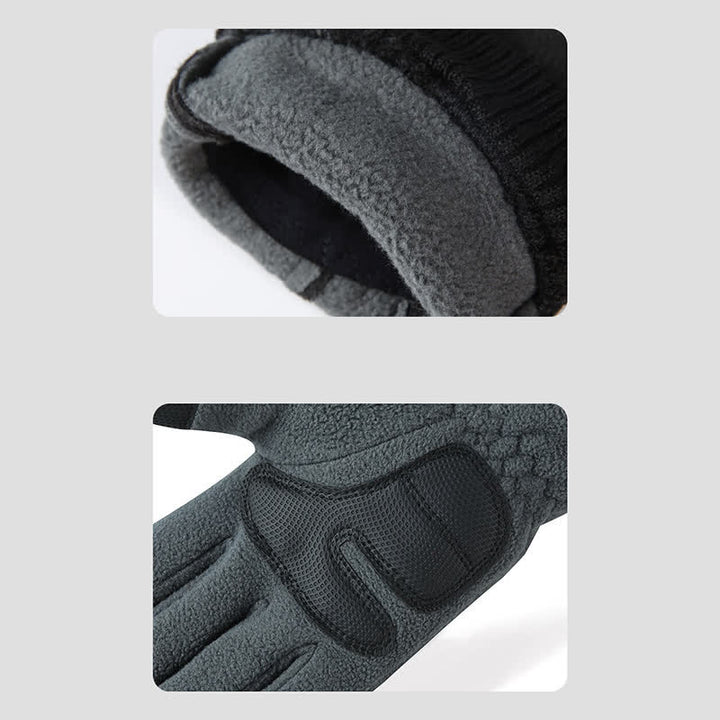 Guantes con puños elásticos afelpados y gruesos para clima frío