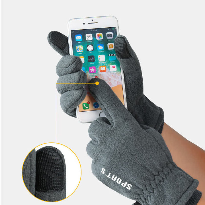Guantes con puños elásticos afelpados y gruesos para clima frío