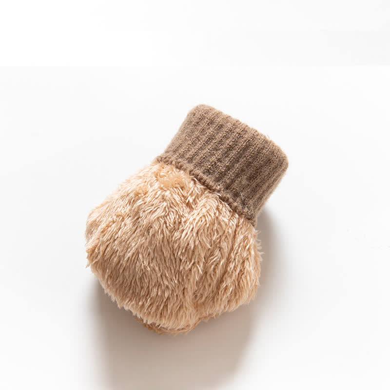 Guantes de punto de piel de alpaca suaves y cálidos de color sólido