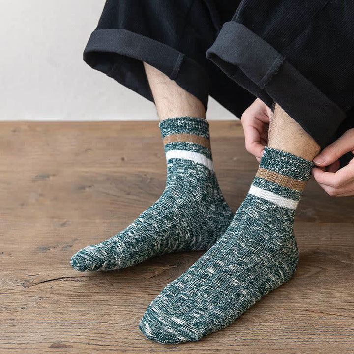10 pares de calcetines de rayas con estampado de copos de nieve