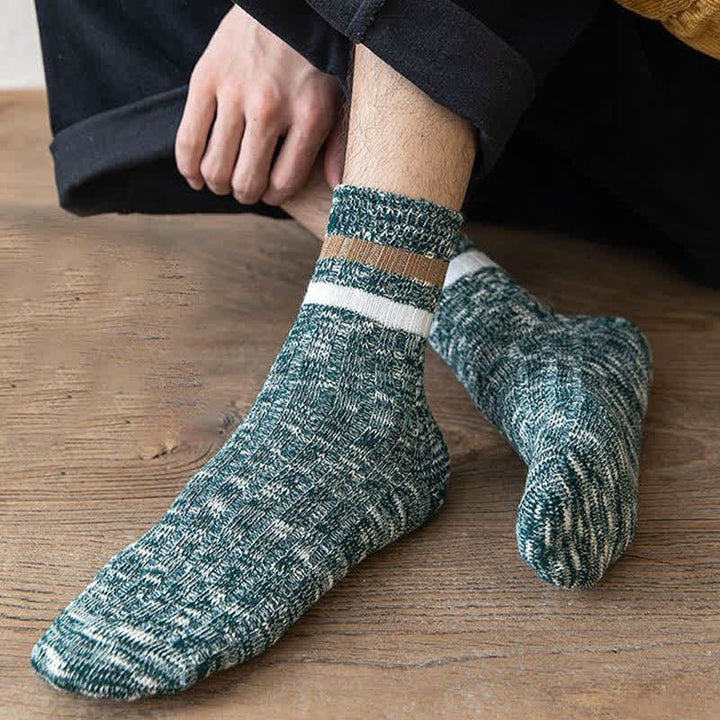 10 pares de calcetines de rayas con estampado de copos de nieve