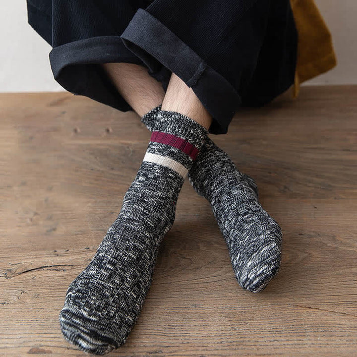 10 pares de calcetines de rayas con estampado de copos de nieve