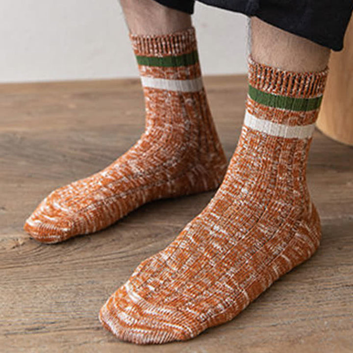 10 pares de calcetines de rayas con estampado de copos de nieve