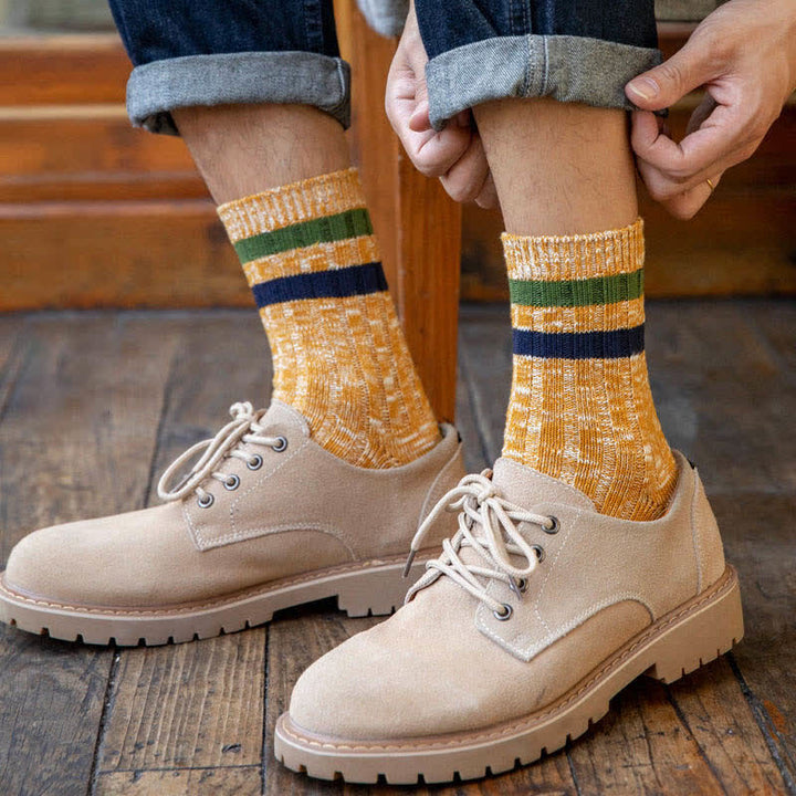 10 pares de calcetines de rayas con estampado de copos de nieve