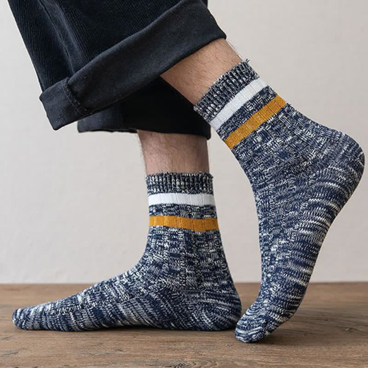 10 pares de calcetines de rayas con estampado de copos de nieve