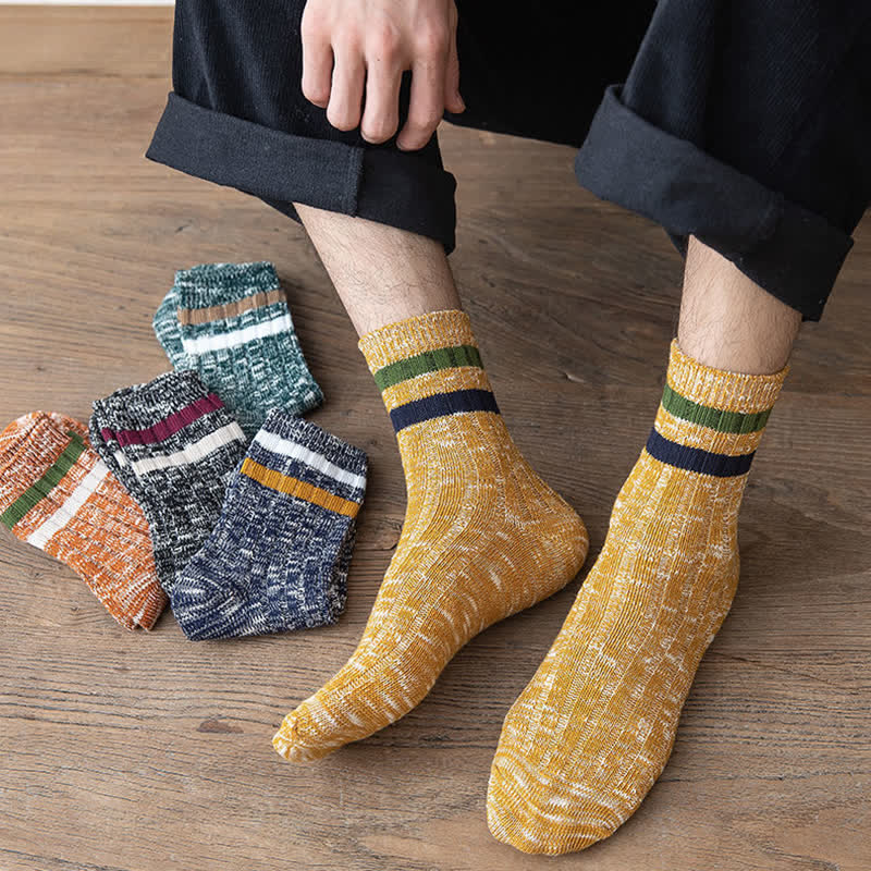 10 pares de calcetines de rayas con estampado de copos de nieve