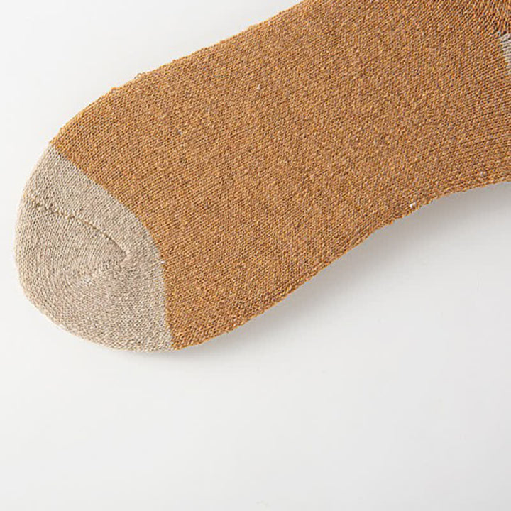 5 pares de calcetines de algodón con estampado de alce y copos de nieve