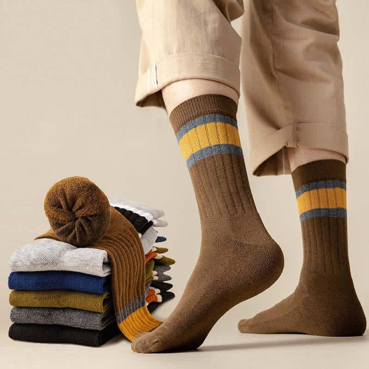 Calcetines casuales de rayas en bloques multicolor