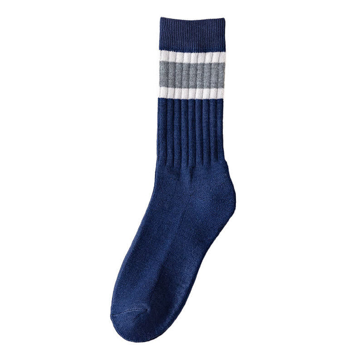 Calcetines casuales de rayas en bloques multicolor