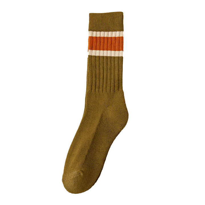 Calcetines casuales de rayas en bloques multicolor