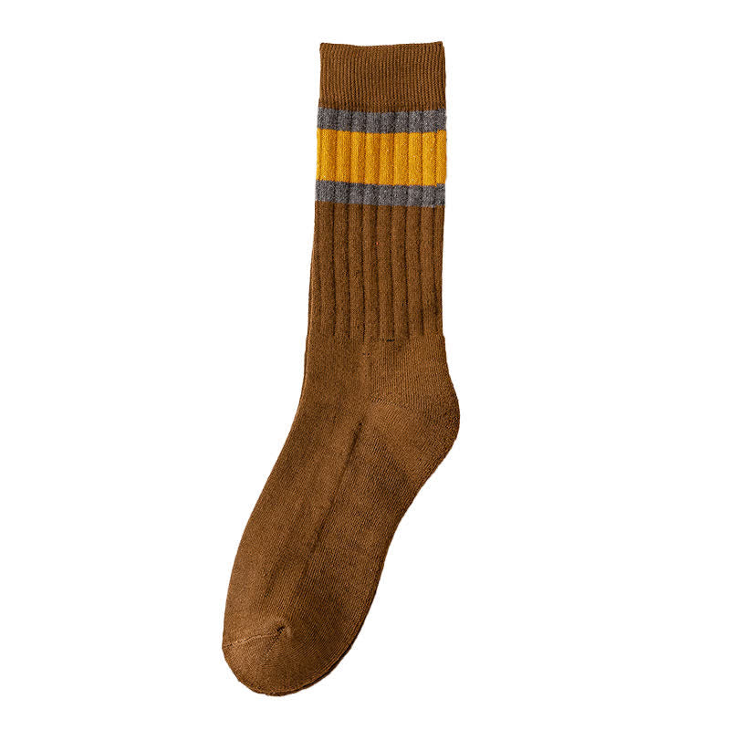 Calcetines casuales de rayas en bloques multicolor