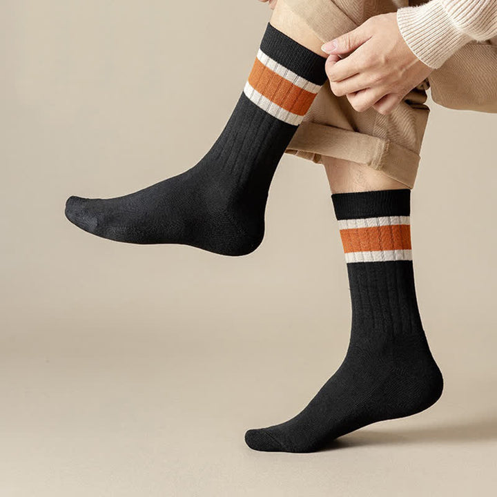 Calcetines casuales de rayas en bloques multicolor