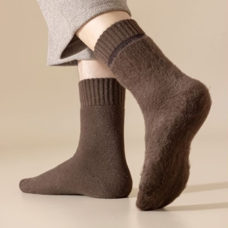 Calcetines de cachemira de color liso y cálidos para hombre en invierno