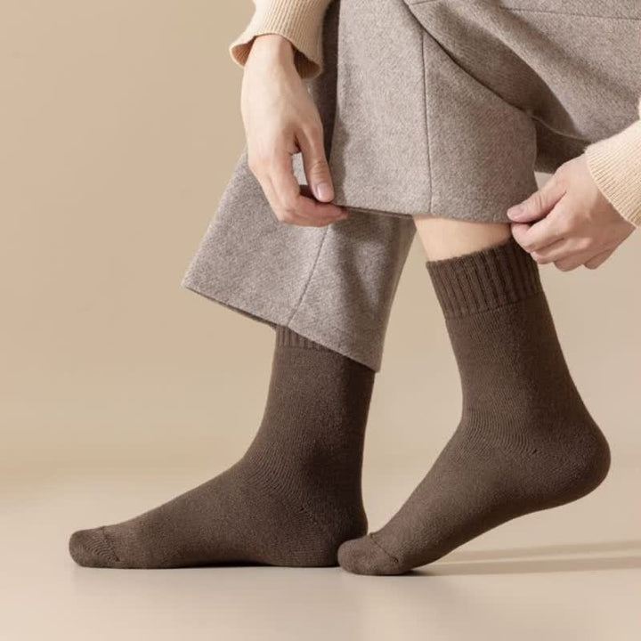 Calcetines de cachemira de color liso y cálidos para hombre en invierno