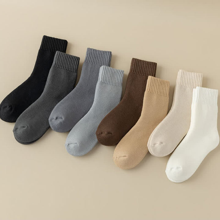Calcetines de cachemira de color liso y cálidos para hombre en invierno