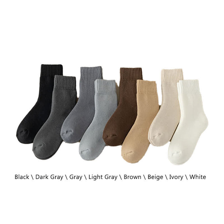 Calcetines de cachemira de color liso y cálidos para hombre en invierno