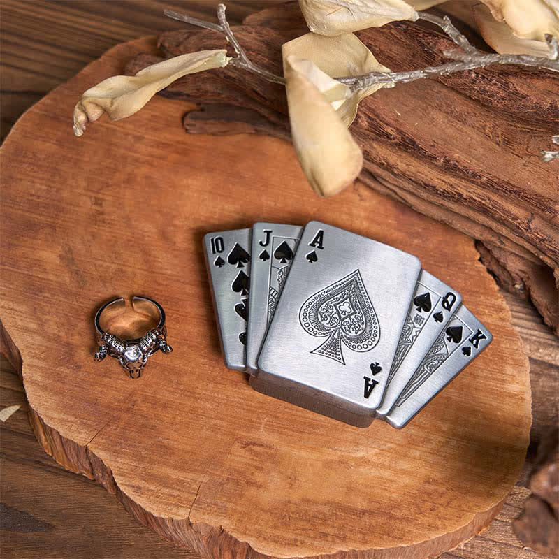 Juego de hebillas de encendedor de Ace Poker DIY con forma de cabra fantasma