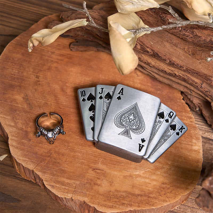 Juego de hebillas de encendedor de Ace Poker DIY con forma de cabra fantasma