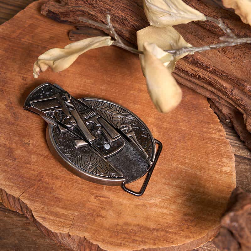 Conjunto de hebillas para cuchillos ocultos con dos pistolas y bandera de EE. UU.
