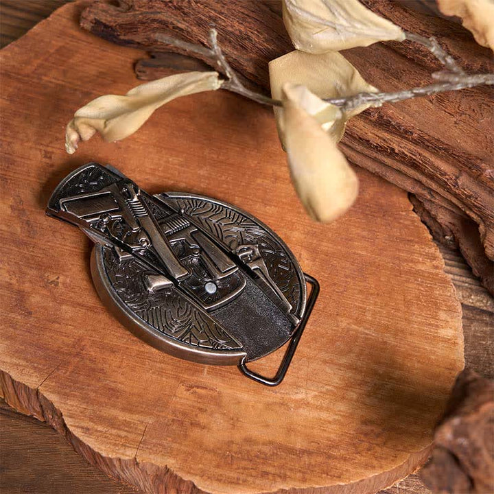 Conjunto de hebillas para cuchillos ocultos con dos pistolas y bandera de EE. UU.