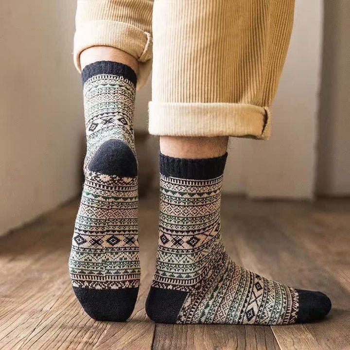 Calcetines de hombre con estampado de rombos pequeños de estilo étnico