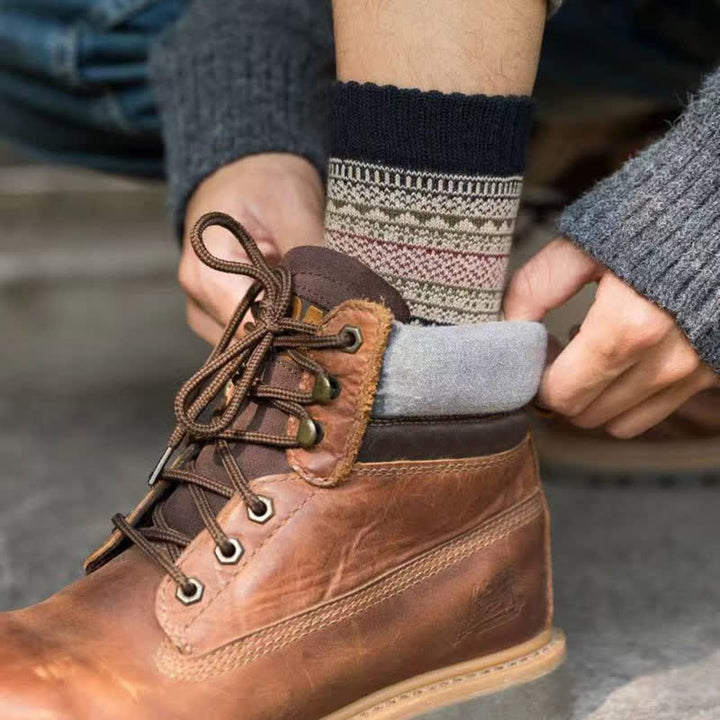 Calcetines de hombre con estampado de rombos pequeños de estilo étnico