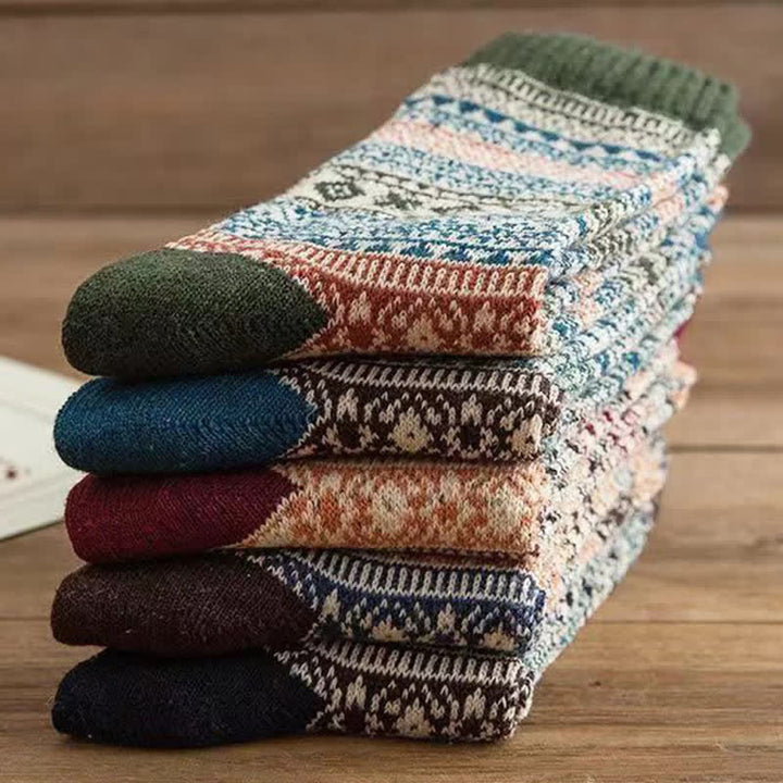 Calcetines de hombre con estampado de rombos pequeños de estilo étnico