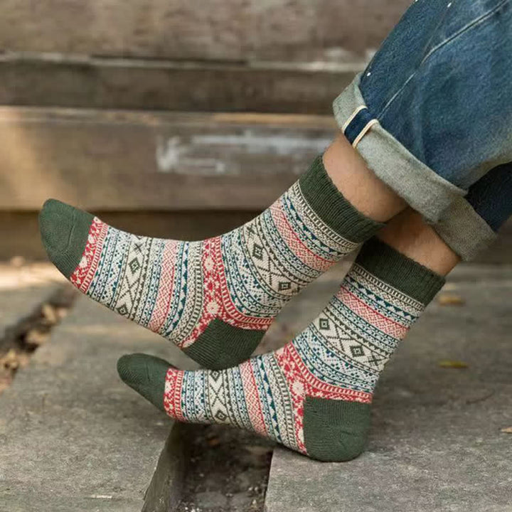 Calcetines de hombre con estampado de rombos pequeños de estilo étnico