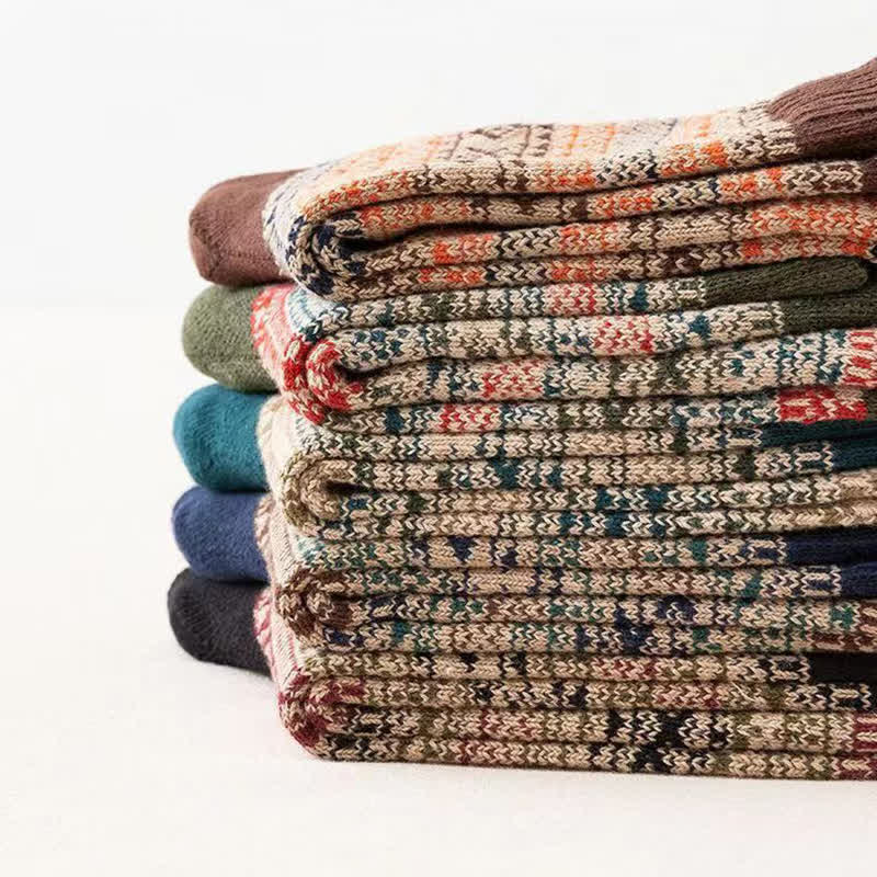 Calcetines de hombre con estampado de rombos pequeños de estilo étnico